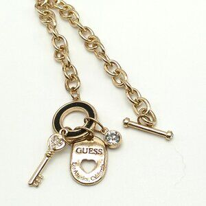 GUESS Toggle Chain Bracelet with Charms Gold-tone *Small Flaw*